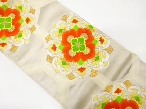 アンティーク　中野織物製　亀甲に華文模様織り出し袋帯(材料)